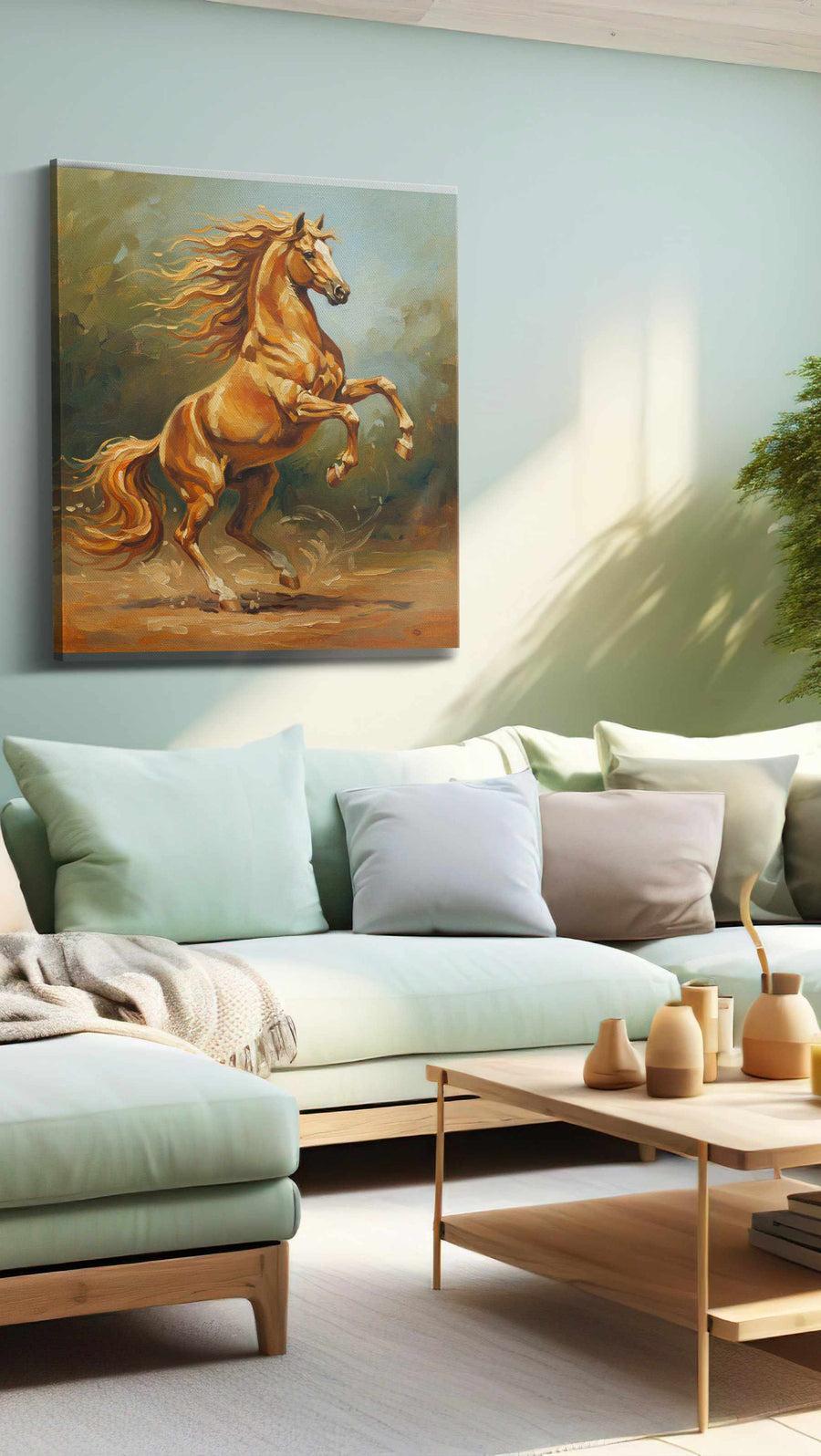 Majestic Equine Dance horses canvas print, hanging on wall