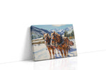 Majestic Winter Journey horses canvas print gallery-wrapped landscape canvas studio shot
