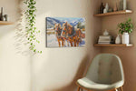 Majestic Winter Journey – horses canvas wall art, gallery-wrapped, ready to hang