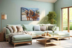 Majestic Winter Journey horses canvas print, hanging on wall