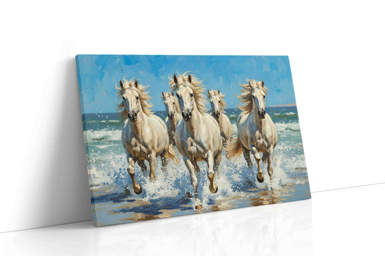 Ocean Gallop Symphony horses canvas print, gallery-wrapped, ready to hang