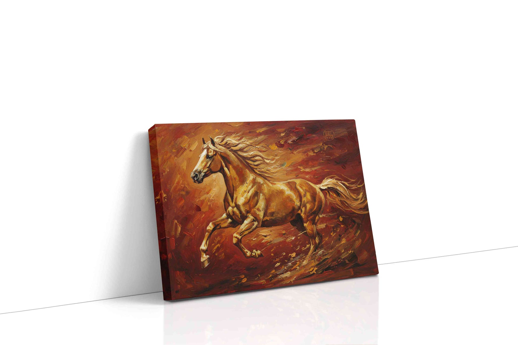 Spirit of the Fiery Stallion horses canvas print gallery-wrapped landscape canvas studio shot