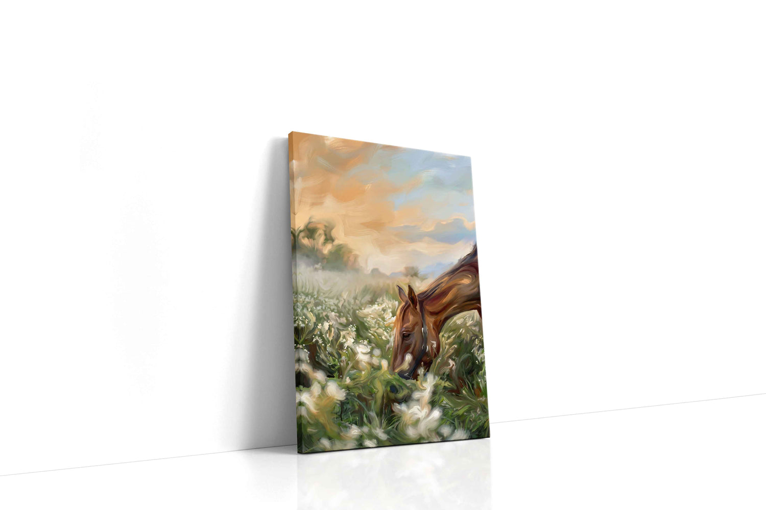 Whispering Meadows horses canvas print, gallery-wrapped, ready to hang