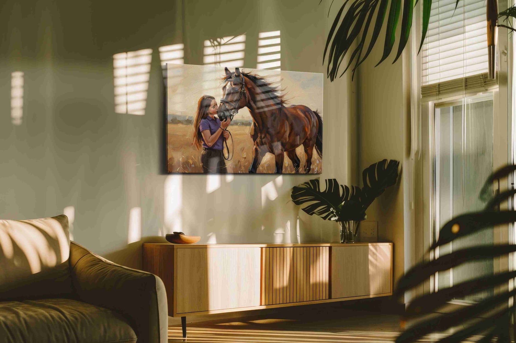 Whispers of the Equestrian Heart – horses canvas wall art, gallery-wrapped, ready to hang