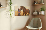 Whispers of the Equestrian Heart horses canvas print, hanging on wall — view 2
