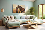 Whispers of the Equestrian Heart horses canvas print, hanging on wall