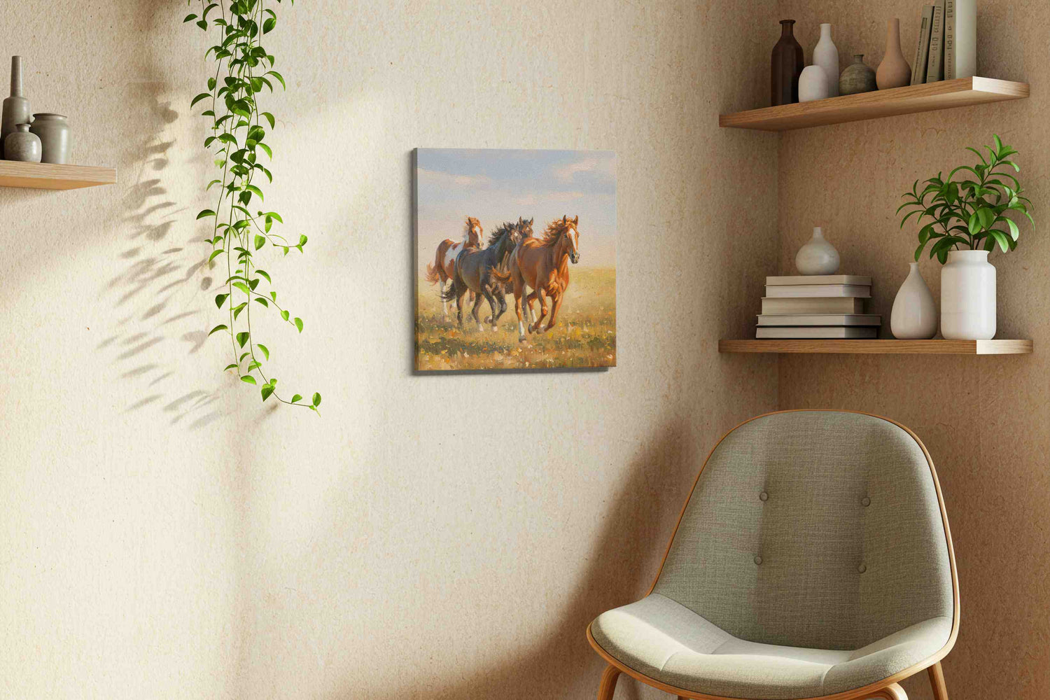 Wild Gallop Symphony – horses canvas wall art, gallery-wrapped, ready to hang