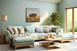 Wild Gallop Symphony horses canvas print, hanging on wall