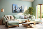Bridging the Clouds landmarks canvas print, hanging on wall