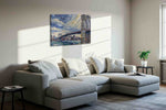 Ethereal Cityscape Crossing landscape canvas print, displayed in a living room