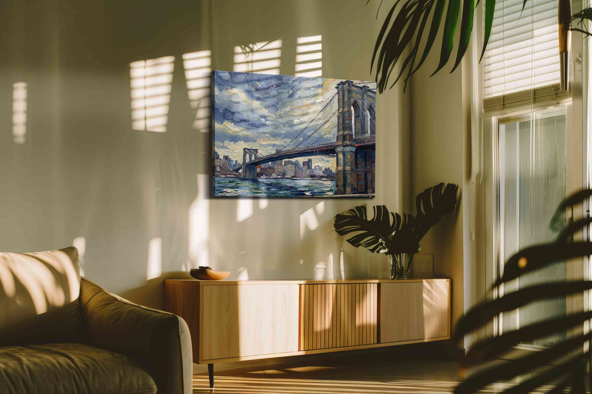 Ethereal Cityscape Crossing – landscape canvas wall art, gallery-wrapped, ready to hang