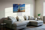 Liberty's Radiance landmarks canvas print in a living room scene