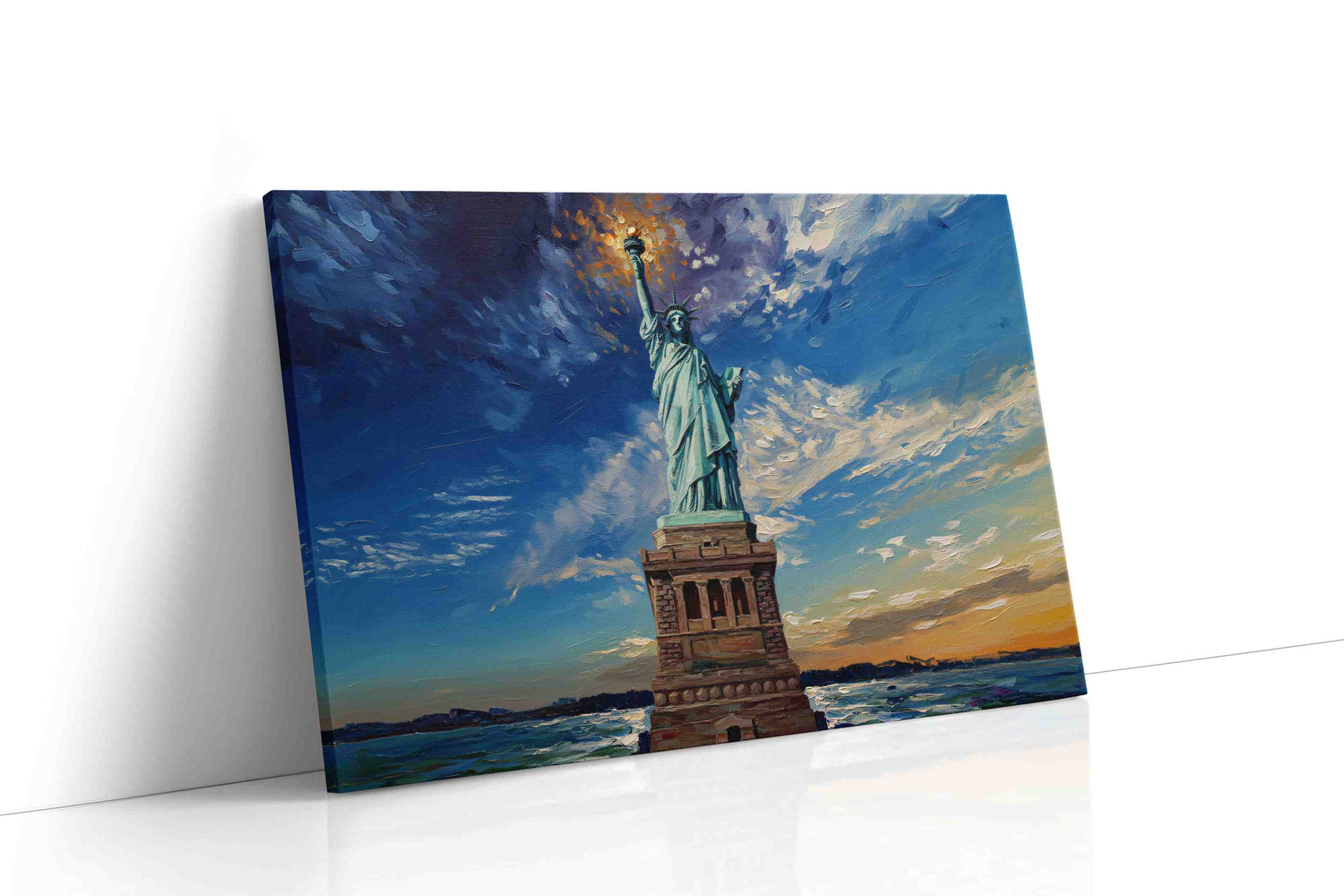 Liberty's Radiance landmarks canvas print, gallery-wrapped, ready to hang