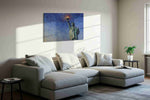 Liberty's Radiant Dawn landmarks canvas print, displayed in a living room