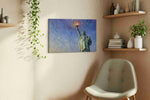 Liberty's Radiant Dawn landmarks canvas print styled in a living room