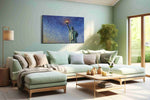 Liberty's Radiant Dawn landmarks canvas print, hanging on wall