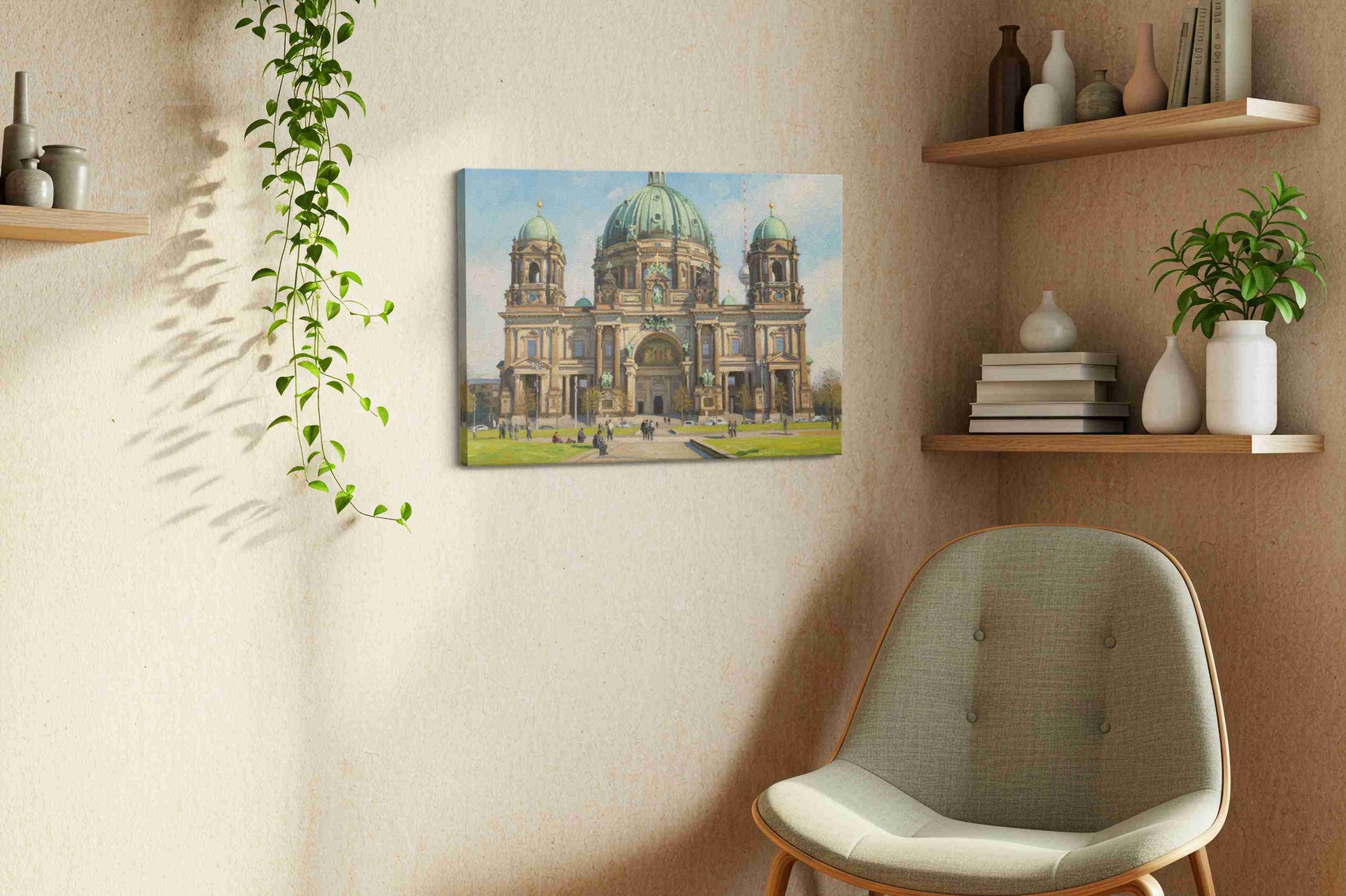 Majestic Dome of History landmarks canvas print styled in a living room