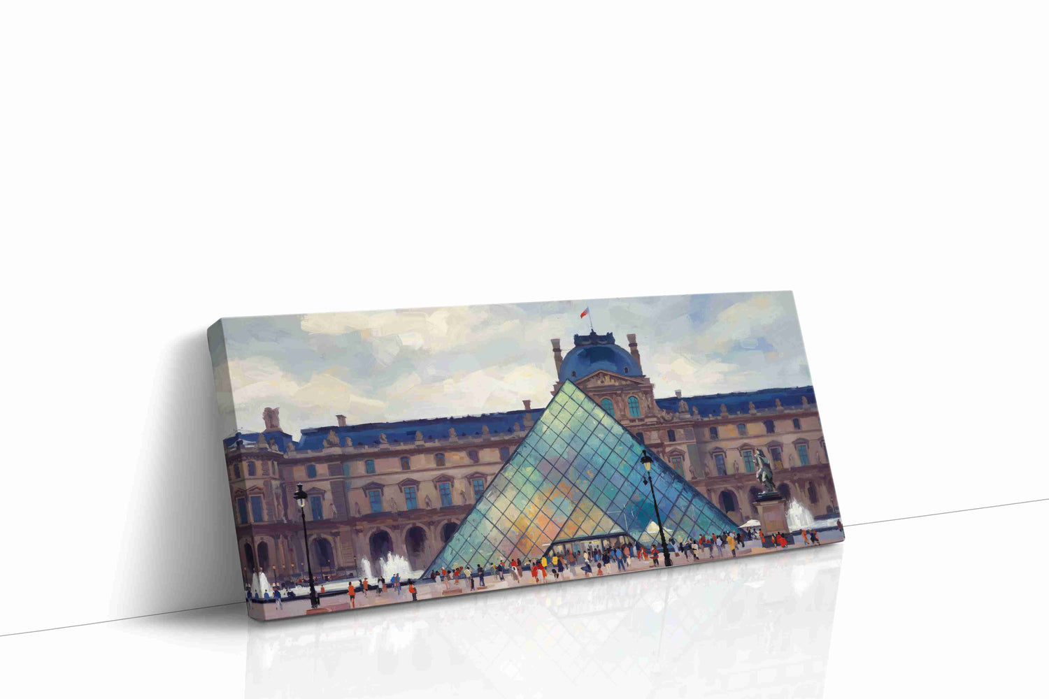 Reflections of History landmarks canvas print, gallery-wrapped, ready to hang