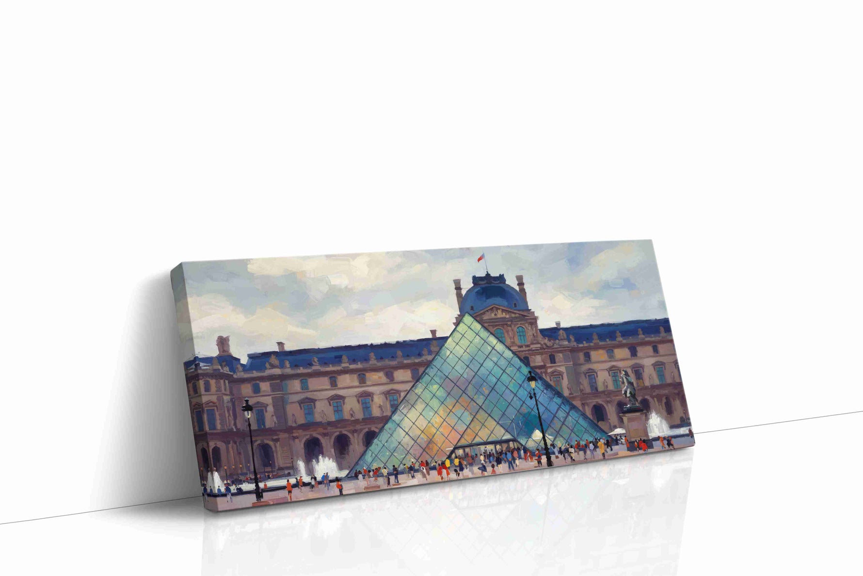 Reflections of History landmarks canvas print, gallery-wrapped, ready to hang