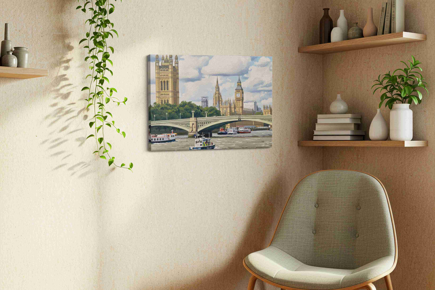Timeless Thames View – landmarks canvas wall art, gallery-wrapped, ready to hang
