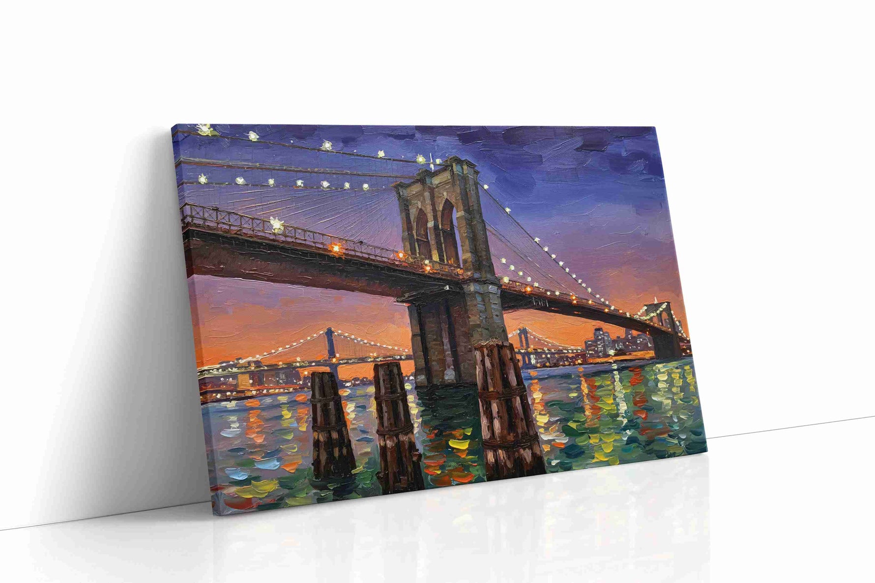 Twilight Over the Bridge landmarks canvas print, gallery-wrapped, ready to hang