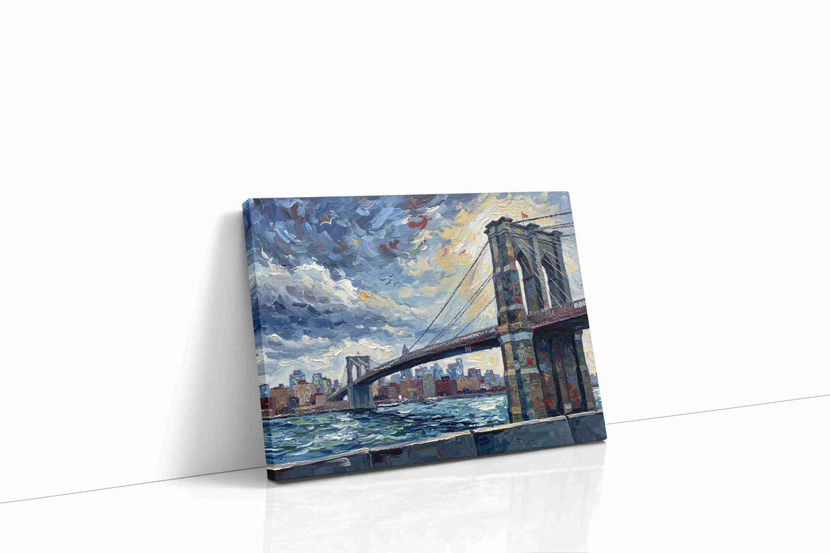 Whispers of the Brooklyn Sky landmarks canvas print, gallery-wrapped, ready to hang
