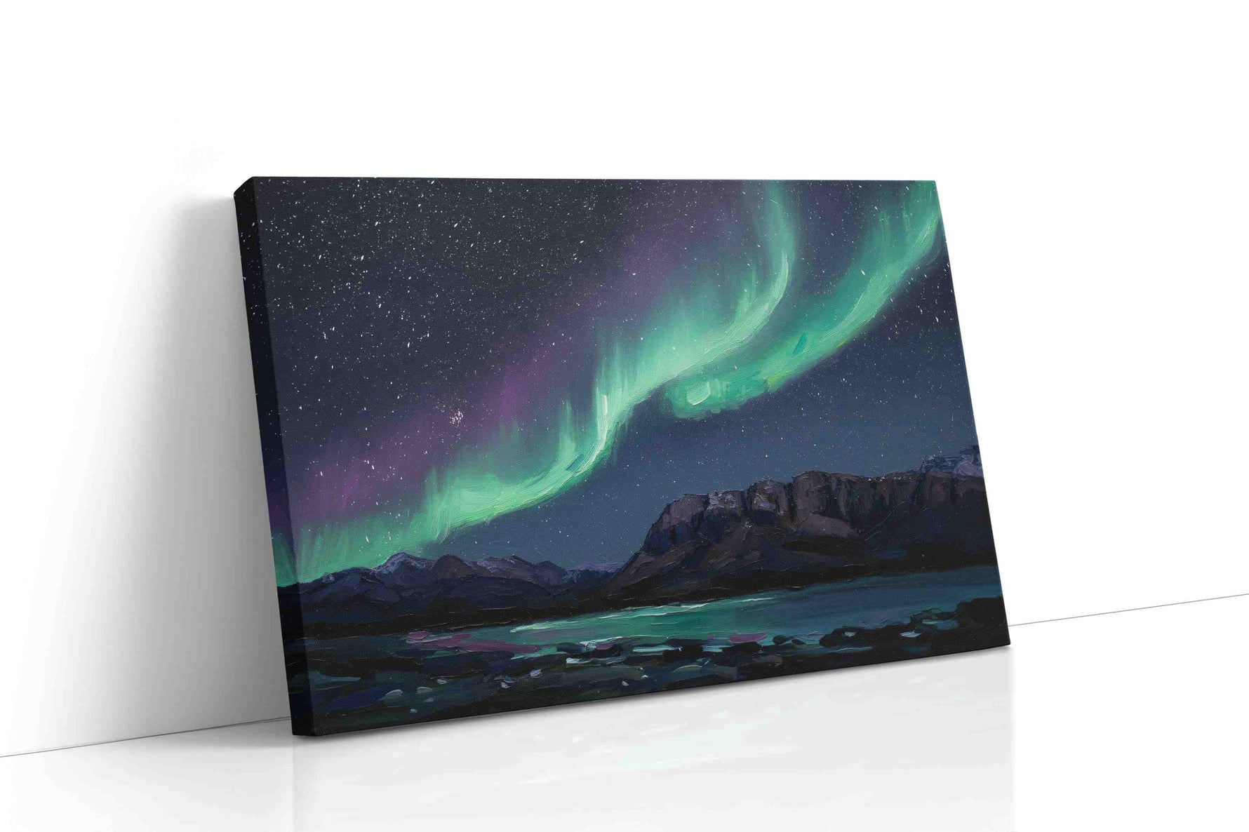 Aurora's Midnight Dance landscape canvas print, gallery-wrapped, ready to hang