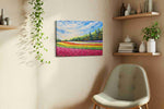 Blossoming Horizons landscape canvas print, displayed in a living room