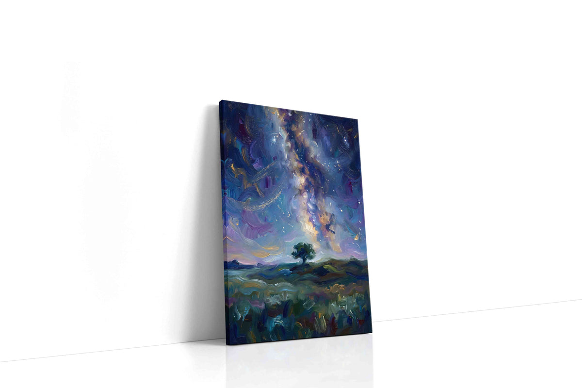 Celestial Dreams Over Lone Tree landscape canvas print gallery-wrapped portrait canvas studio shot