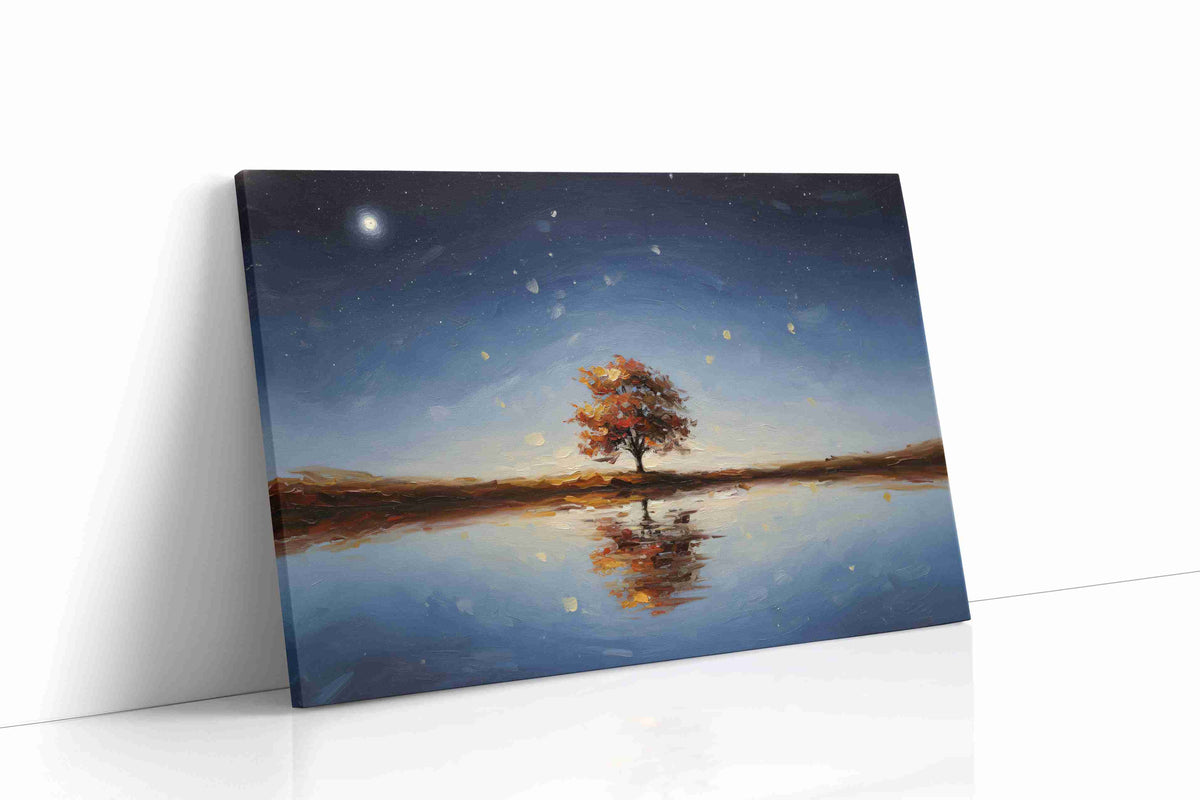 Celestial Reflection Symphony landscape canvas print, gallery-wrapped, ready to hang