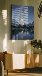 Celestial Reflections landscape canvas print in a contemporary interior mockup