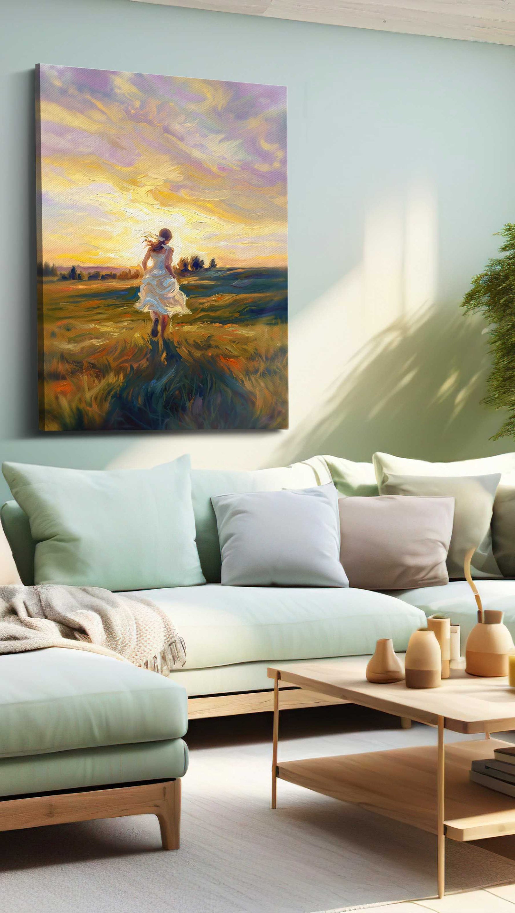 Chasing the Golden Horizon – landscape canvas wall art, gallery-wrapped, ready to hang