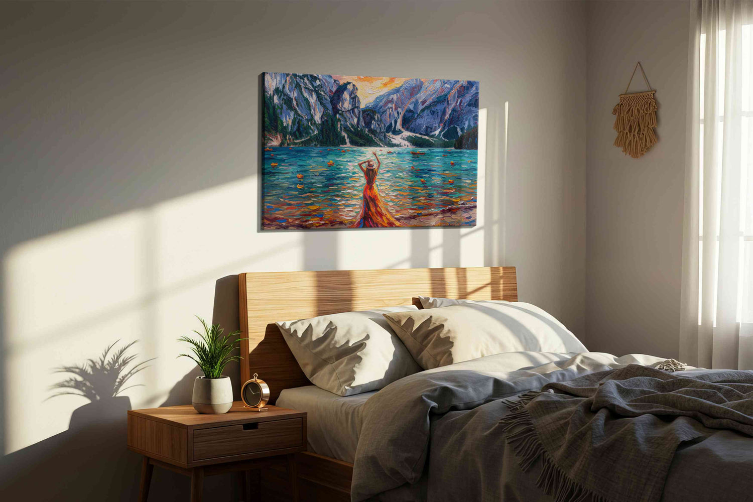 Dance of Colors by the Lake – landscape canvas wall art, gallery-wrapped, ready to hang