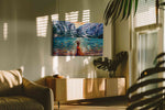 Dance of Colors by the Lake landscape canvas print, hanging on wall