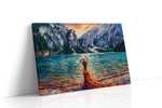 Dance of Colors by the Lake landscape canvas print gallery-wrapped landscape canvas studio shot