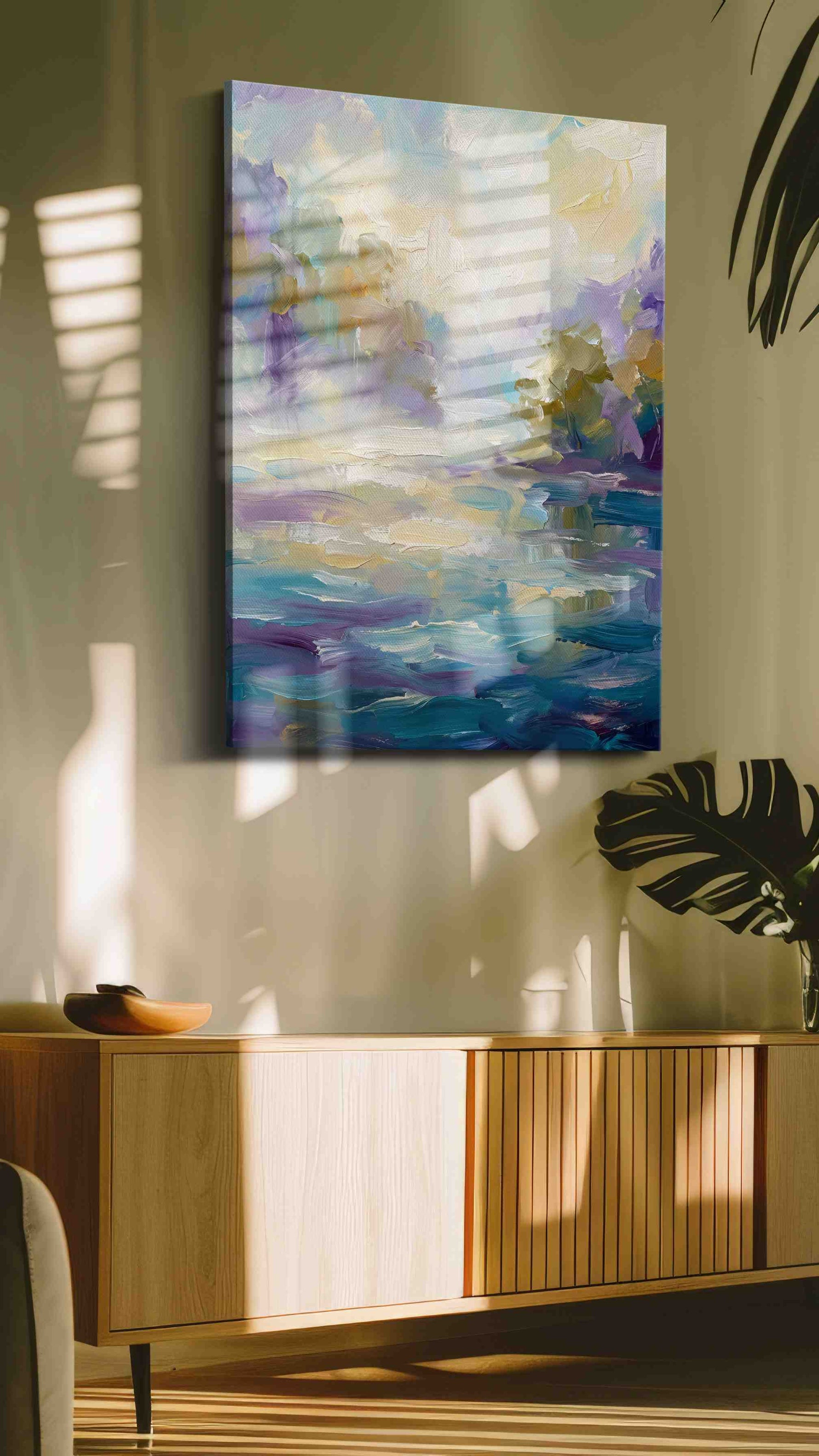 Dreams of a Misty Morning landscape canvas print in a hung canvas mockup