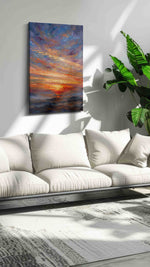 Embers of the Horizon landscape canvas print in a modern interior mockup