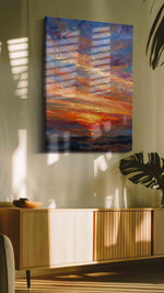 Embers of the Horizon landscape canvas print, on wall, lifestyle preview