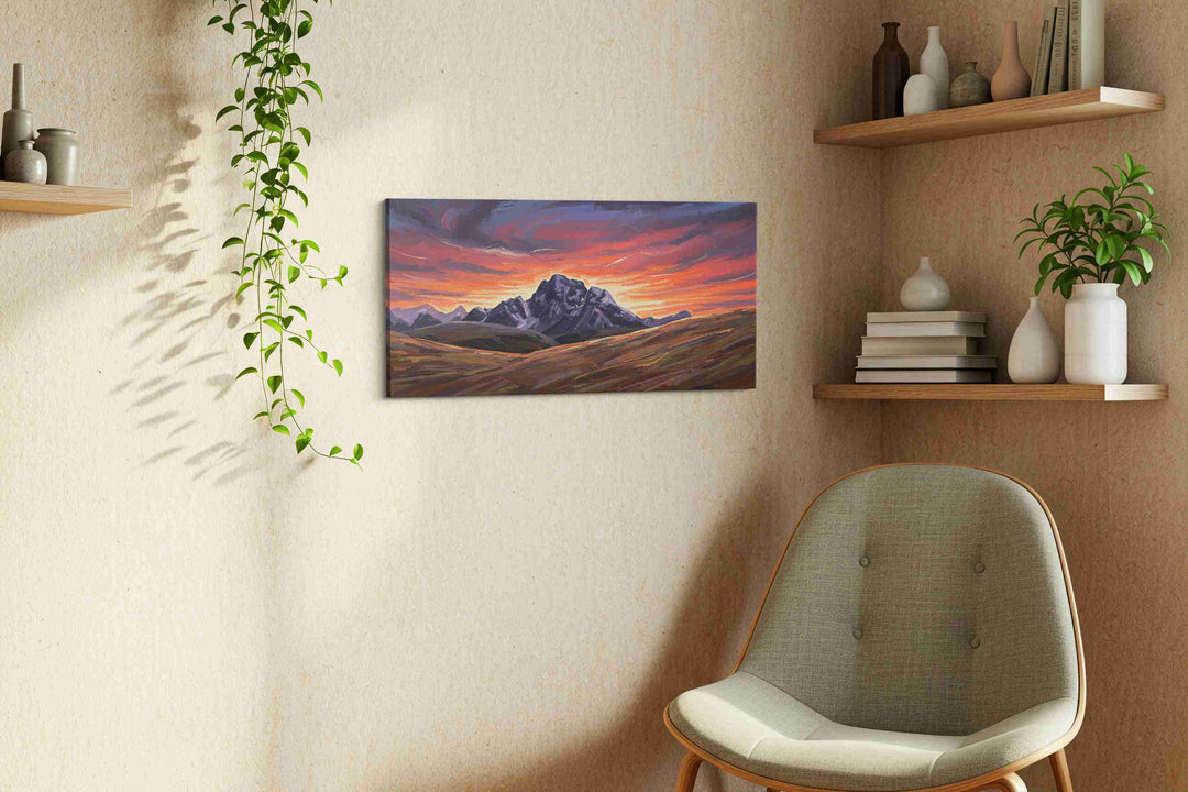 Eternal Twilight Peaks – mountain canvas wall art, gallery-wrapped, ready to hang