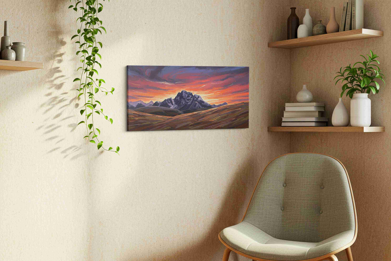 Eternal Twilight Peaks – mountain canvas wall art, gallery-wrapped, ready to hang