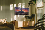 Eternal Twilight Peaks mountain canvas print in a contemporary interior mockup