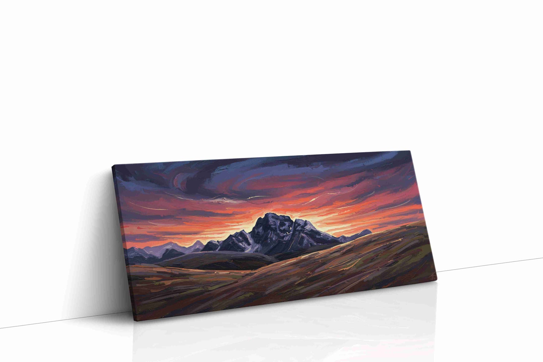 Eternal Twilight Peaks mountain canvas print gallery-wrapped landscape canvas studio shot