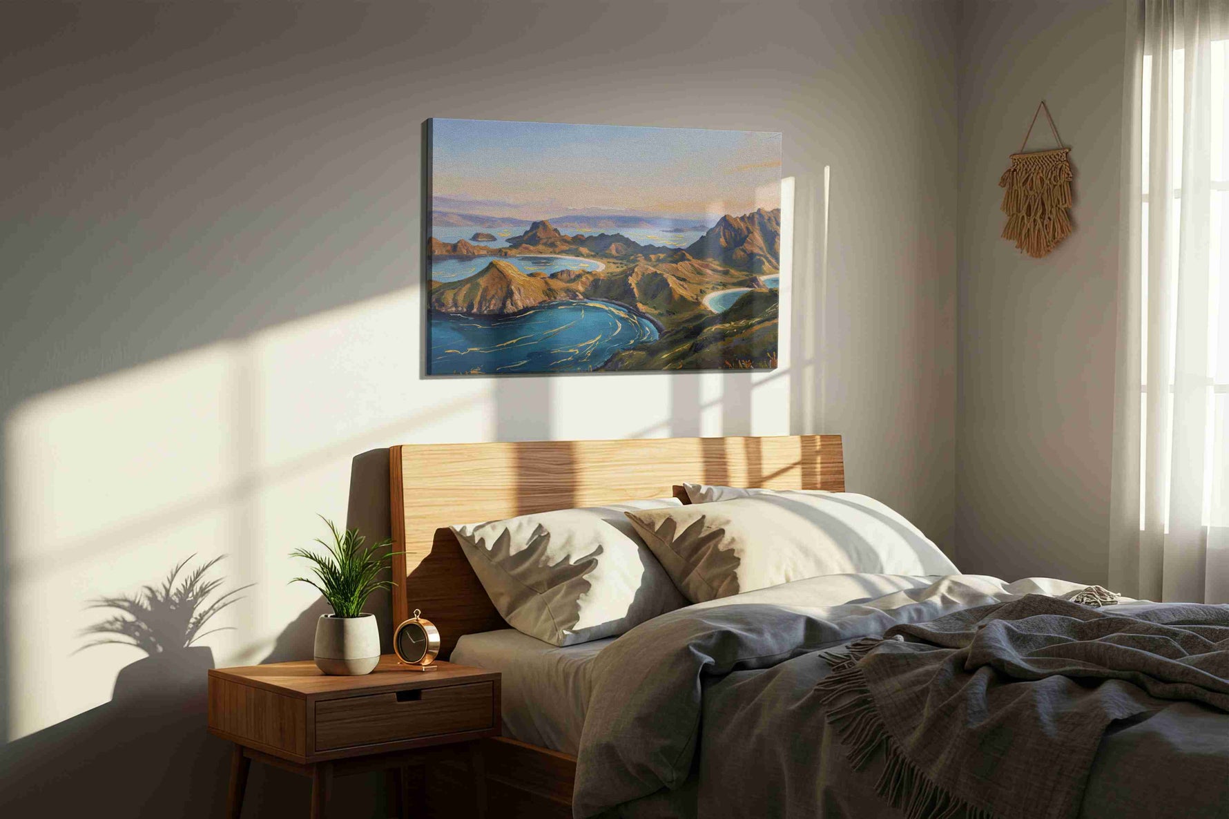Eternal Vista landscape canvas print, displayed in a bedroom