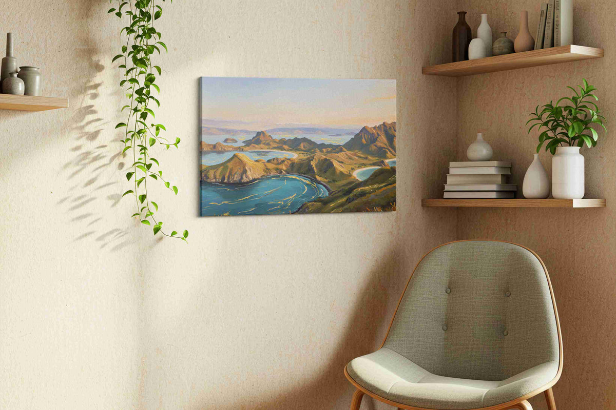 Eternal Vista landscape canvas print, displayed in a living room
