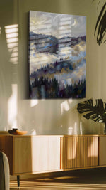 Ethereal Mountain Mist – landscape canvas wall art, gallery-wrapped, ready to hang