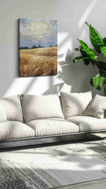 Golden Harvest Whispers – landscape canvas wall art, gallery-wrapped, ready to hang