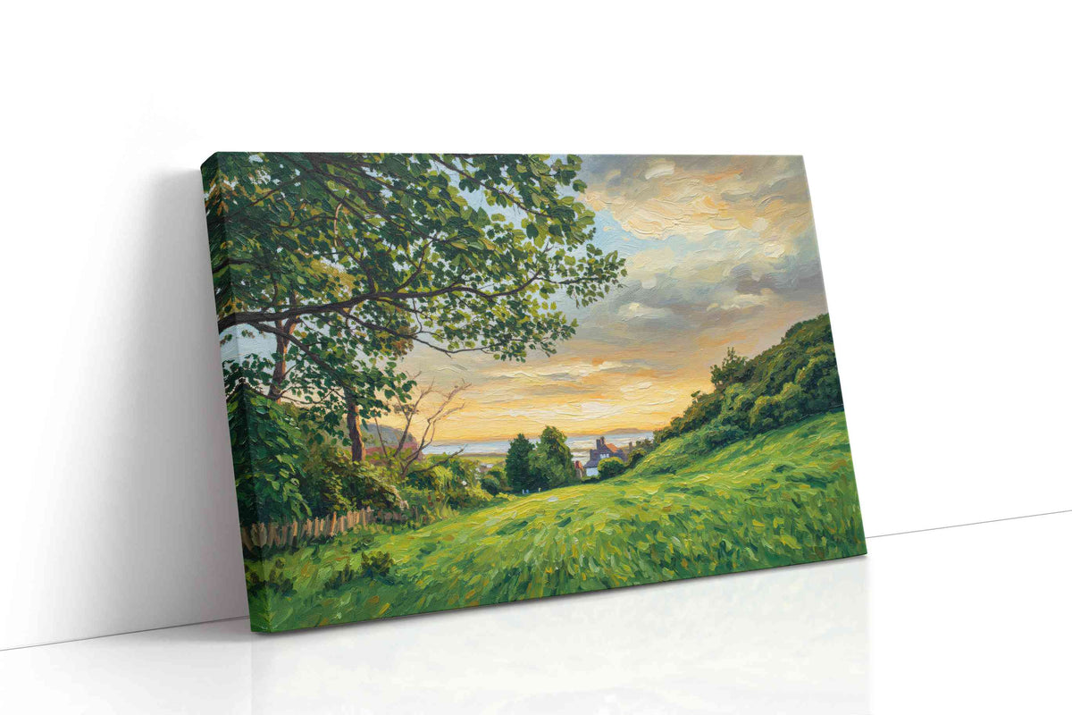 Golden Serenity at Dusk landscape canvas print, gallery-wrapped, ready to hang