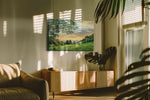 Golden Serenity at Dusk landscape canvas print, on wall, lifestyle preview