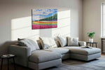 Harmony of Blooms landscape canvas print in a living room scene