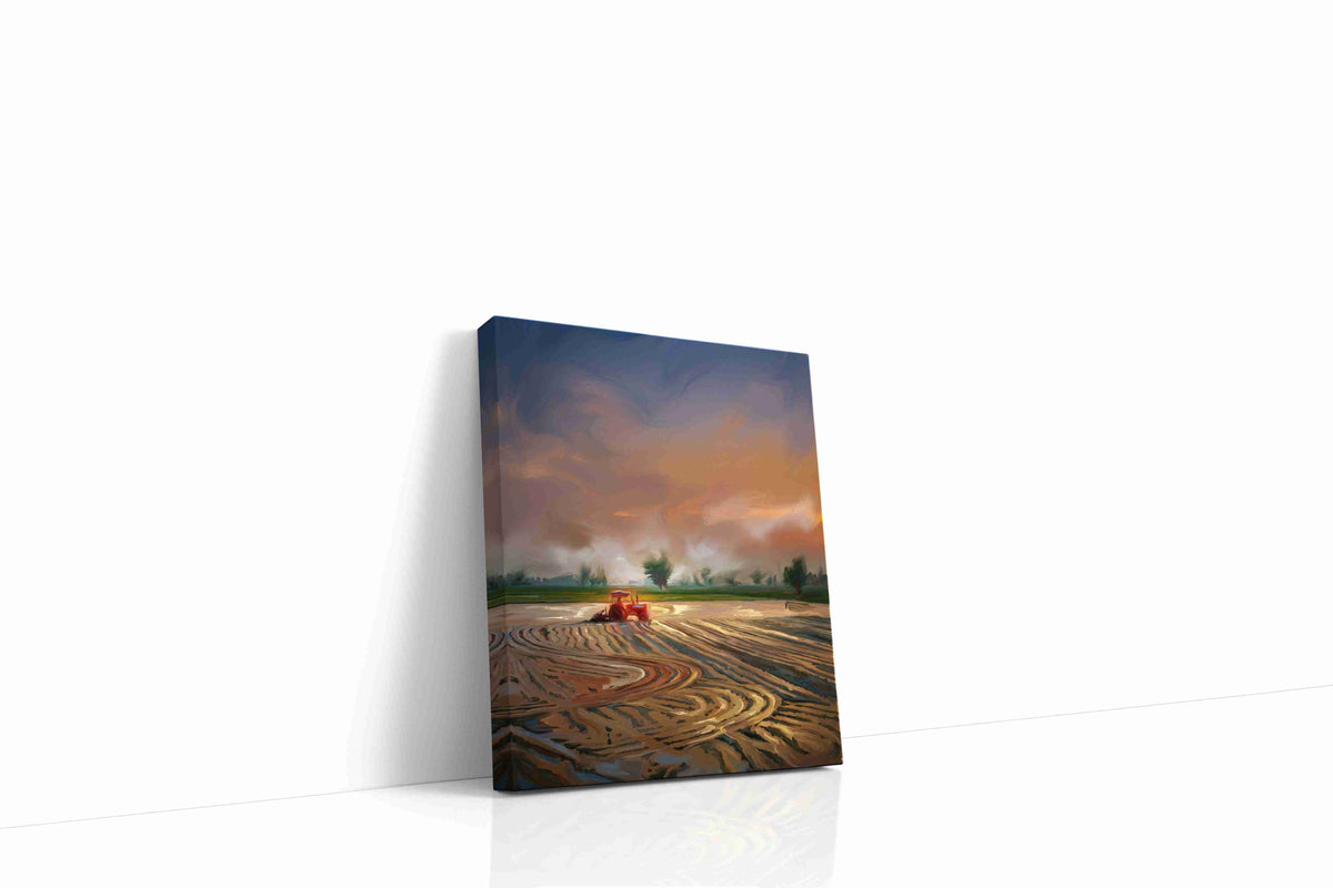 Harvest Dreams at Dusk landscape canvas print gallery-wrapped portrait canvas studio shot